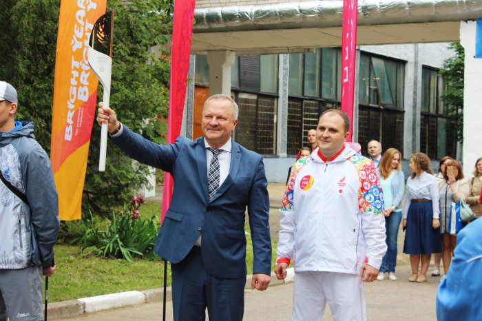 ОАО «Моготекс» встретил эстафету огня «Пламя мира» II Европейских игр